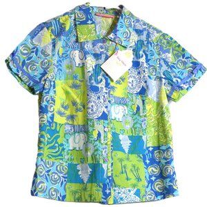 Key West Hawaiian Shirt Women Size S Colorful Summer Vacation Short Sleeve NWT